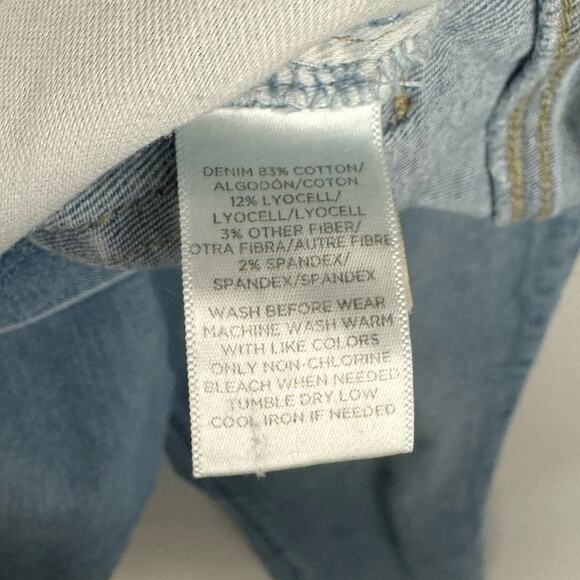 Loft Blue Light Wash Denim Distressed Curvy Skinny Cropped Jeans Women 12/31 - Picture 11 of 13